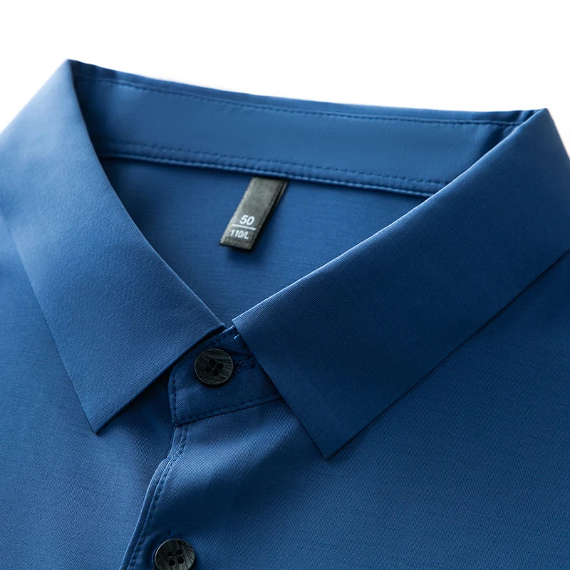 Camicia a maniche corte casual da lavoro da uomo nuova con stemma Polo tinta unita Top versatile confortevole e traspirante alla moda