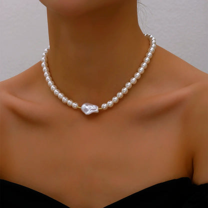 2023 tendenza elegante gioielli da sposa grande collana di perle per le donne moda imitazione perla verde rosa pietra di colore collana girocollo