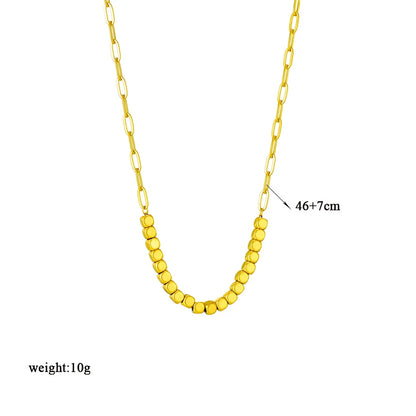DIEYURO Collana a catena di perle con perline geometriche in acciaio inossidabile 316L per le donne Nuove ragazze punk girocollo spesso gioielli regali per feste