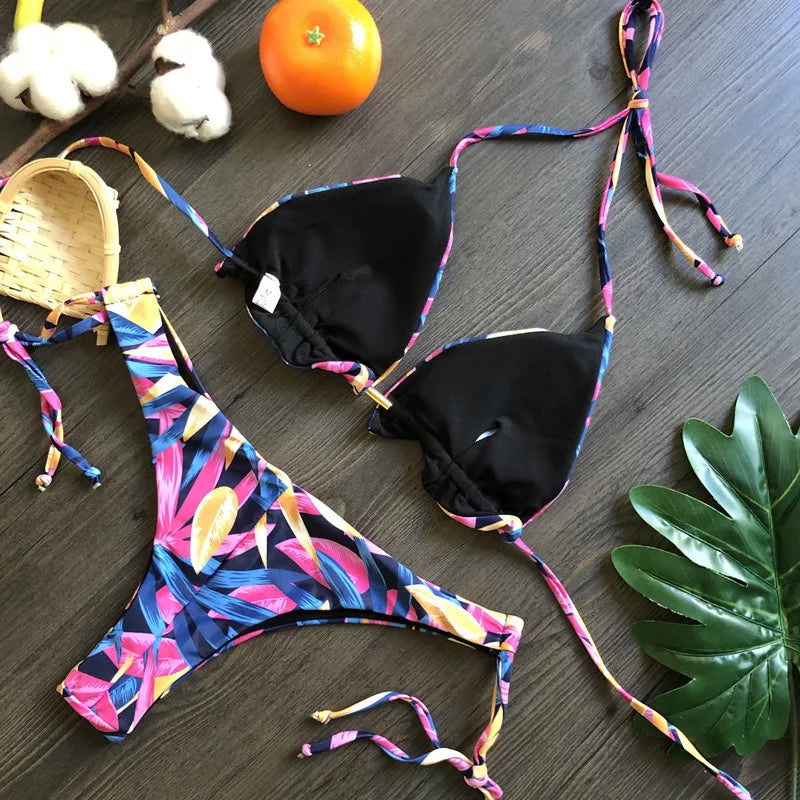 2026 Bikini Women's Swimsuit Swimwear Female Sexy Bikinis Set Push Up Swimming Bathing Suit Women Swimsuits Printing Bikini Set