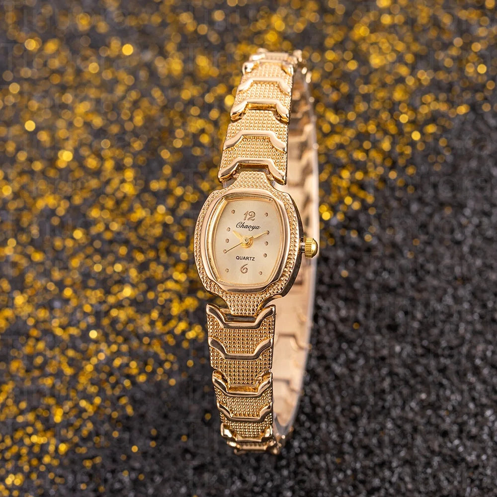 Orologi semplici ed eleganti con quadrante piccolo Orologi da polso al quarzo da donna in oro di lusso da donna Orologio da polso da donna delle migliori marche relogio feminino