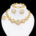 Arabischer Schmuckset für Damen, hochwertig, 18 Karat vergoldet, Halskette, Ohrringe, Armband und Ring, Geschenk für Hochzeit und Party