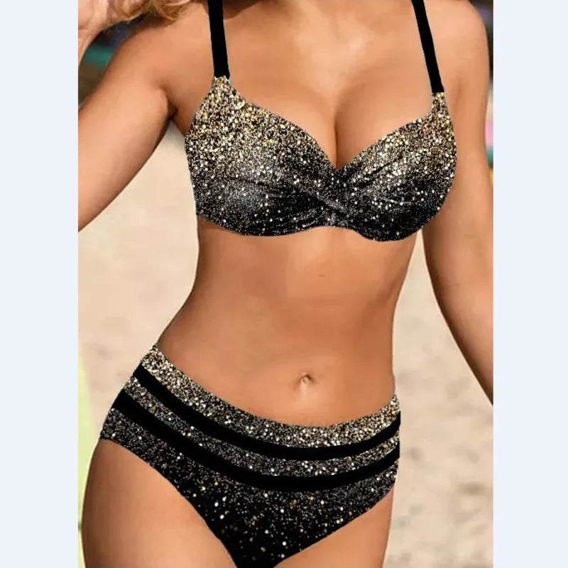 Summer Bikinis Women High Waisted Swimwear With Push Up Female Swimsuit 2026 Swimming Bathing Suit Bikini Set Beach Wear Bather