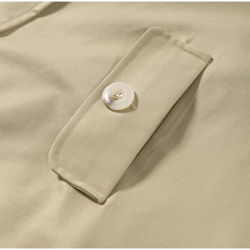 Cappotti lunghi da donna chic, cappotto antivento con colletto alla coreana, maniche lunghe, monopetto, con spacco, autunno 2026, abbigliamento da donna per il lavoro