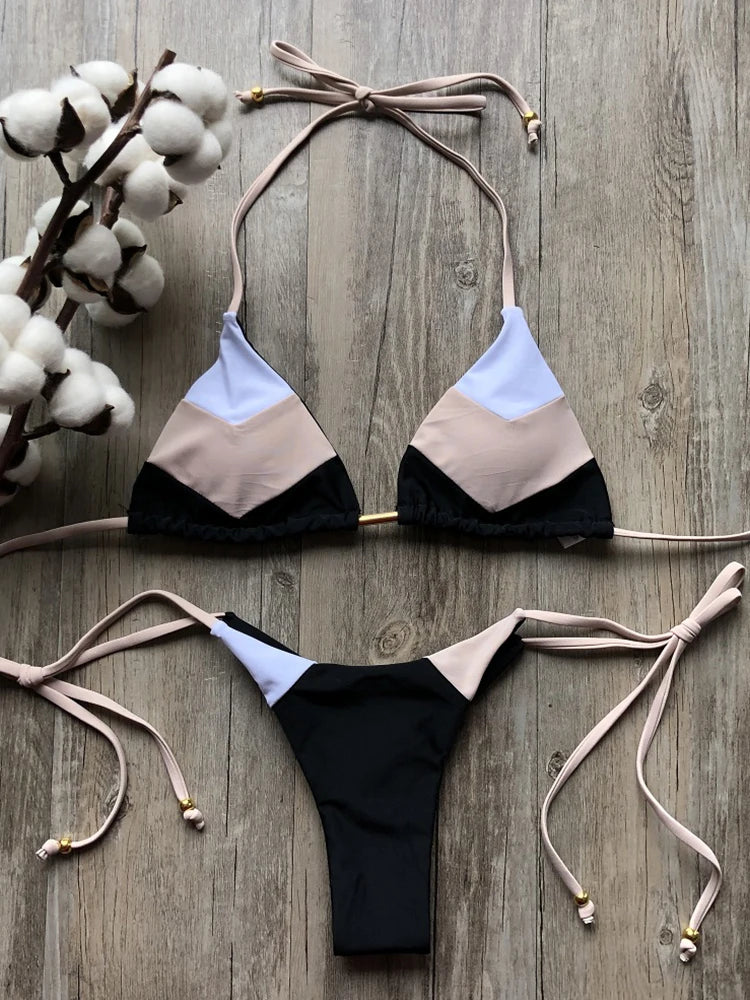 2023 Sexy Bikini Mehrfarbiger Badeanzug Damen Bademode Push-Up Gerippter Bikini-Set Brasilianischer Badeanzug Strandbekleidung Bademode Biquini