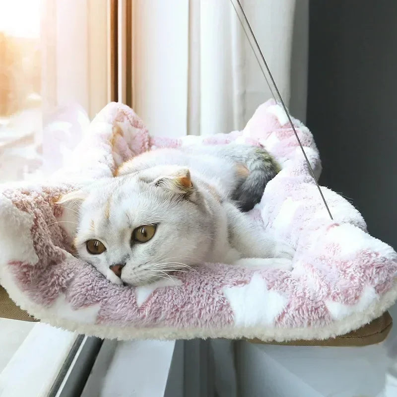 Amaca per gatti Appendiabiti per finestra Amaca per gatti Lavabile staccabile Letto per animali domestici Borsa per mensola di aspirazione Letti Sedile per gatti che dorme Forniture per animali domestici