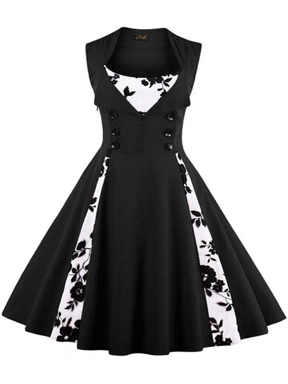Abito da donna S-5XL, stile retrò vintage anni '50 e '60, Rockabilly, a pois, modello swing, Pin Up, per feste estive, elegante, tunica, Vestidos, casual.