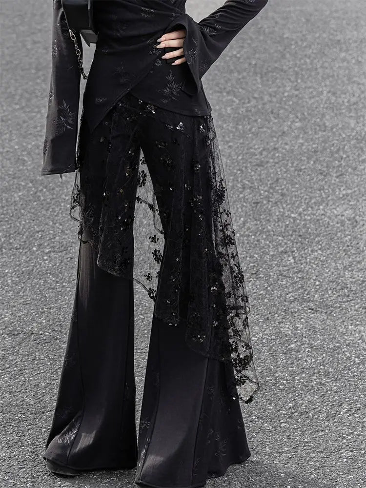 Harajuku Donne Fata Garza Glitter Gonne Vedere Attraverso La Fasciatura Irregolare Gonna Vintage Grunge Alla Moda Mujer Faldas Y2k Estetica