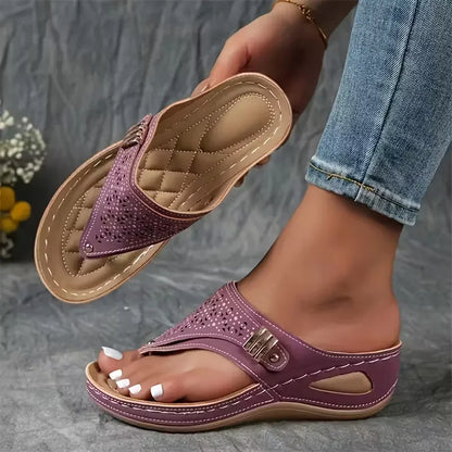 Nuovi Sandali Estivi da Donna con Zeppa, Infradito Open Toe da Esterno, Scarpe Casual di Design alla Moda, Sandali Platform Slip-on da Donna