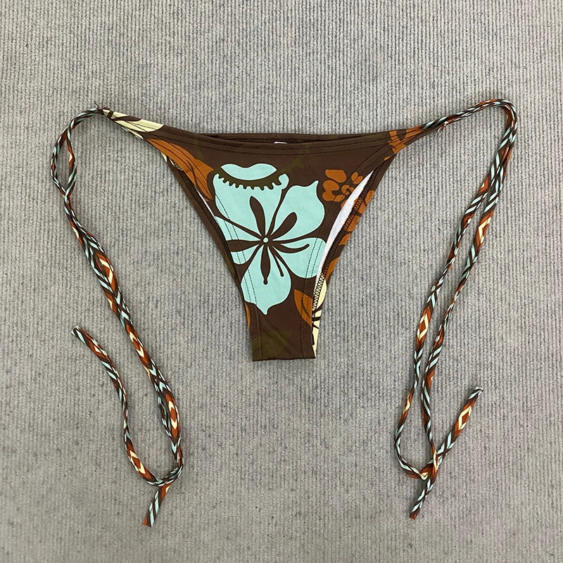 Maillot de bain deux pièces sexy pour femme au motif floral rétro, style décontracté pour la plage, nouvelle collection printemps-été 2026