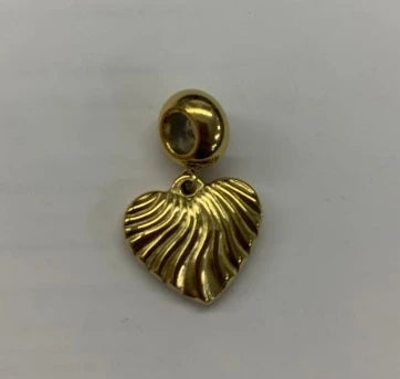 Bracciale a catena con ciondolo a forma di cuore o rotondo in acciaio inossidabile