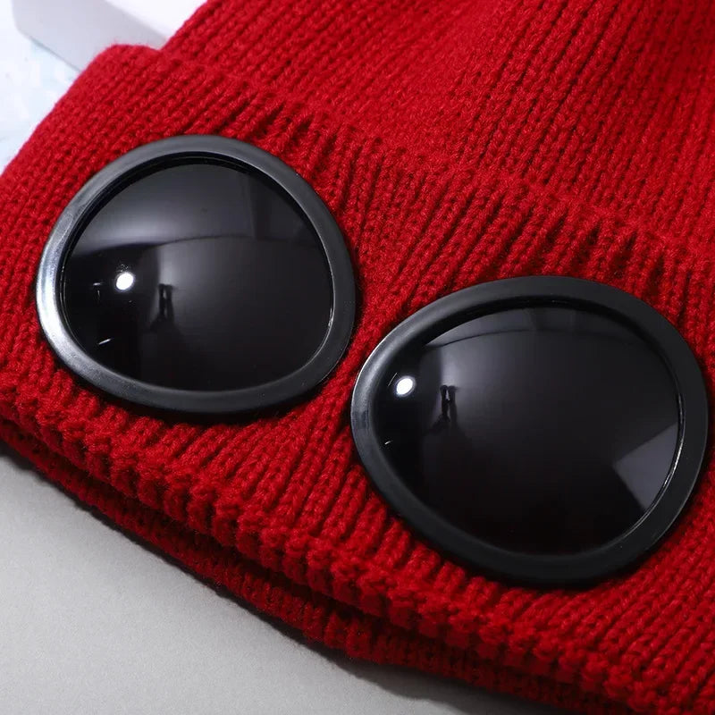 Caldo maschera da sci cappelli berretti donna uomo inverno occhiali antivento berretto lavorato a maglia protezione per le orecchie all'aperto sport berretti freddi Garros