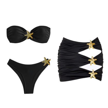 Bikini con scollo a V donna nuovo costume da bagno con volant bikini rosso set costumi da bagno con scollo all'americana biquini a gamba alta costumi da bagno da spiaggia a vita alta