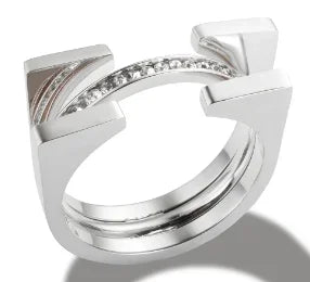 Anello minimalista con cuore d'amore in acciaio inossidabile per donna Anelli con zirconi intarsiati Gioielli di moda romantici impermeabili color oro