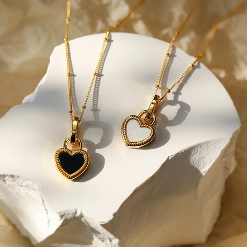 Collana vintage con ciondolo a forma di cuore a doppia faccia per donna, ragazza, catena clavicola, girocollo, nuova moda, gioielli alla moda, regalo per feste