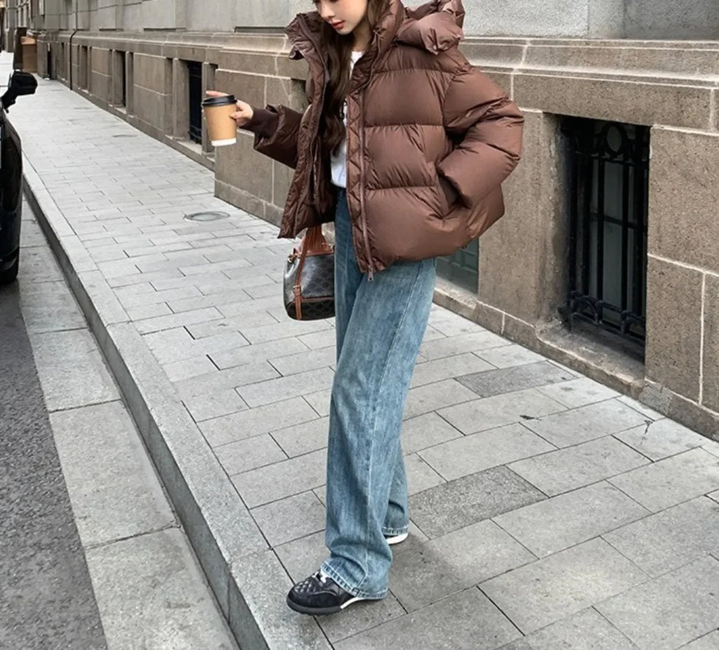 Parka invernale imbottito in cotone, cappotto da donna, giacca con cappuccio, capospalla in cotone spesso, cappotto caldo da donna, abbigliamento femminile