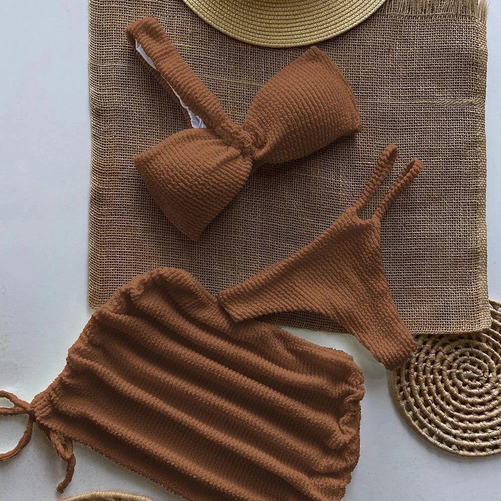 Sexy One-Shoulder-Bikini-Set für Damen mit Cut-Outs, hoher Taille, rückenfreier Badeanzug mit herausnehmbaren Polstern, Sommerstrandmode