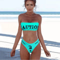 Gothic Bikini 2025 Damen Skelett Tube Top BH Triangle Unterteil Badeanzug Split Bademode Unterwäsche Y2K Bikinis Bademode