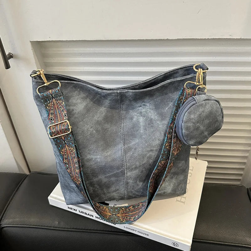 Borsa a tracolla da donna vintage per pendolarismo Borse a tracolla casual di grande capacità Borse e portamonete in pelle Pu Tote di design