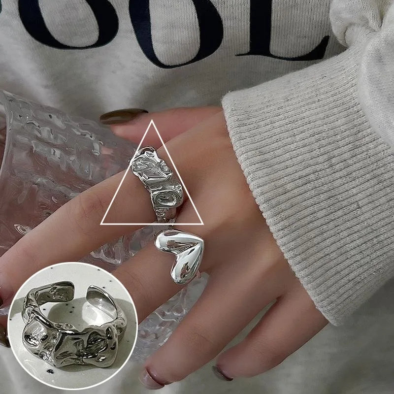 Anello goccia d'acqua in argento sterling 925 per le donne regalo geometrico punk esagerazione tendenza accessori gioielli Hiphop Dropshipping