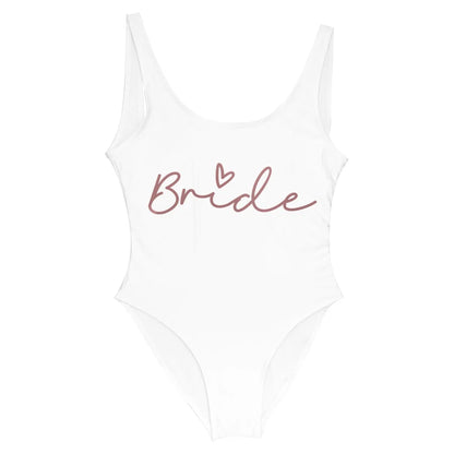 S-3XL Maillot de bain blanc une pièce Équipe de la mariée Maillot de bain de fête de célibataire pour femme Maillot de bain de poule Maillot de bain de piscine