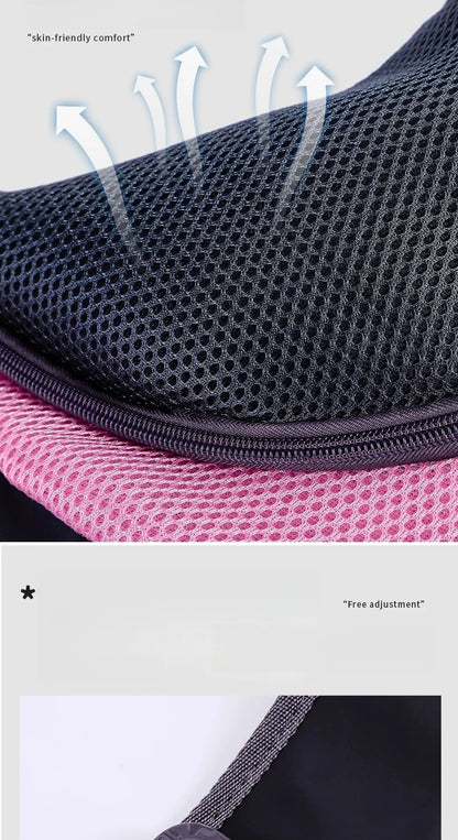 Zaino per animali domestici, borsa a tracolla portatile da viaggio, borsa a tracolla per esterni a mani libere adatta per forniture per animali domestici per gatti e cani