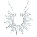 Modern boho Sunburst Necklace Sunshine Jewelry  Necklace  Half Sunbeam Necklace for Women Sun Pendant Necklace Summer Jewelry