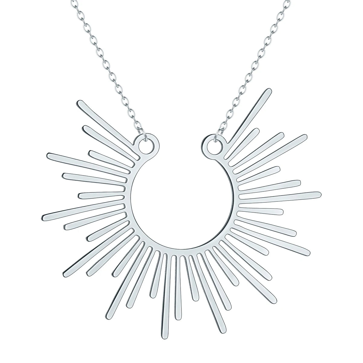 Collier soleil style bohème moderne Bijoux soleil Collier demi-faisceau de soleil pour femmes Collier pendentif soleil Bijoux d'été