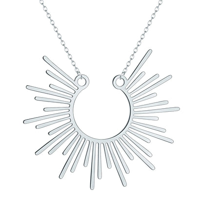 Collier soleil style bohème moderne Bijoux soleil Collier demi-faisceau de soleil pour femmes Collier pendentif soleil Bijoux d'été