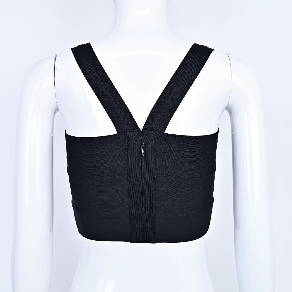 BEAUKEY Classico bianco con fasciatura per spaghetti Crop Top Mini Girl High Street Fashion Camis Nero Vintage Rosso Compleanno Gilet elastico