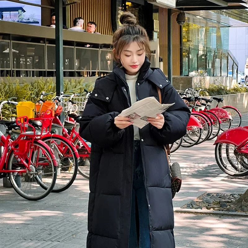 Cappotto freddo da donna invernale parka giacca imbottita lunga con cappuccio Plus Size cappotto Super caldo capispalla da neve all'ingrosso a buon mercato coreano