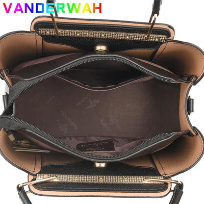 Borse di lusso in morbida pelle Borse da donna Designer 3 strati Borsa a tracolla con tracolla Sac Borsa da donna per lo shopping di grande capacità