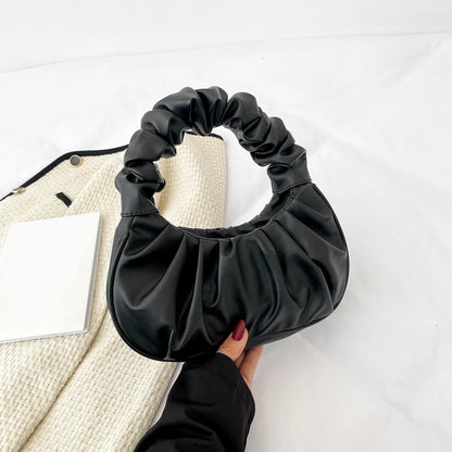 HOMEFISH Borse a tracolla a forma di nuvola in PU pieghettato alla moda per le donne Borse a tracolla per ascelle per il tempo libero Borsa per gnocchi Borse a mano per lo shopping femminile
