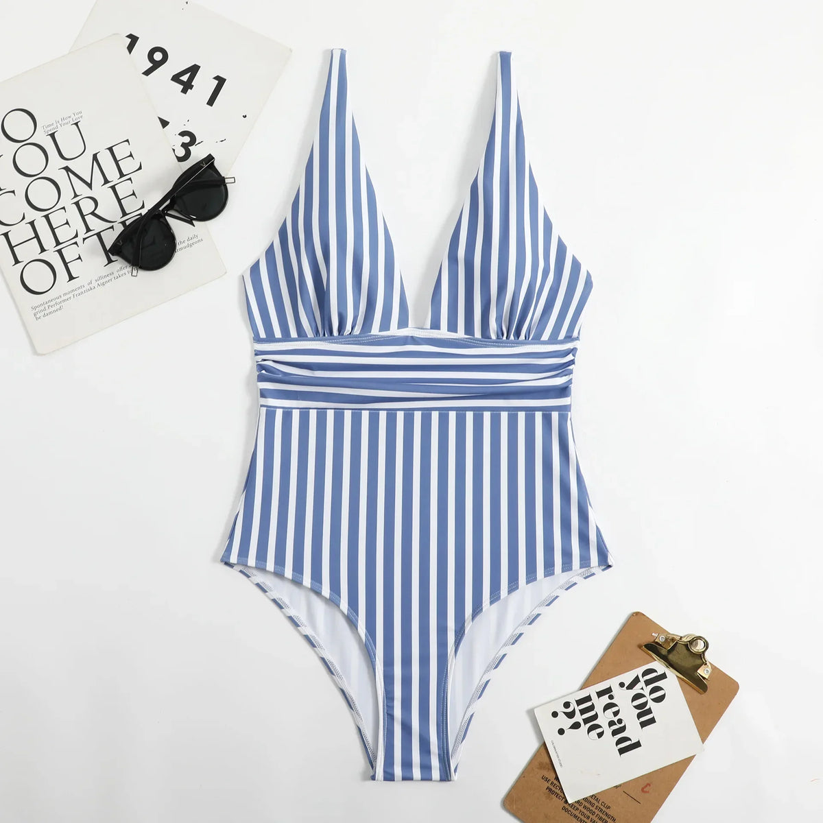 Trendy Swimsuit One Piece Strips Swimwear Female Push  Bathers Bathing Suits Beachwear Swim Clothing Bathingsuit