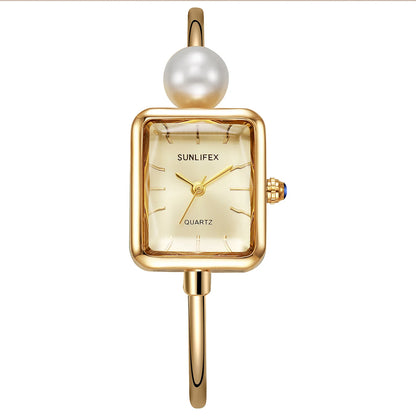 Y2k orologi da donna personalizzati bracciale semplice orologio da regalo con cassa quadrata in lega da donna dal design semplice