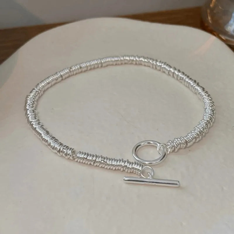 2024 New Trend Summer OT Buckle Thick Chain Jewelry Sets for Women Statement Necklace Bracelet Sexy Vocation Party Jewelry Gifts