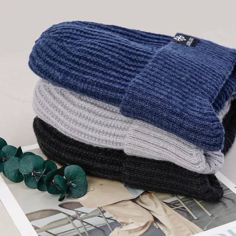 Cappello lavorato a maglia invernale da uomo all'aperto Peluche Calore Berretto con visiera Paraorecchie Moda casual Foderato in pelliccia sintetica Cappelli bomber Protezione per le orecchie da ciclismo