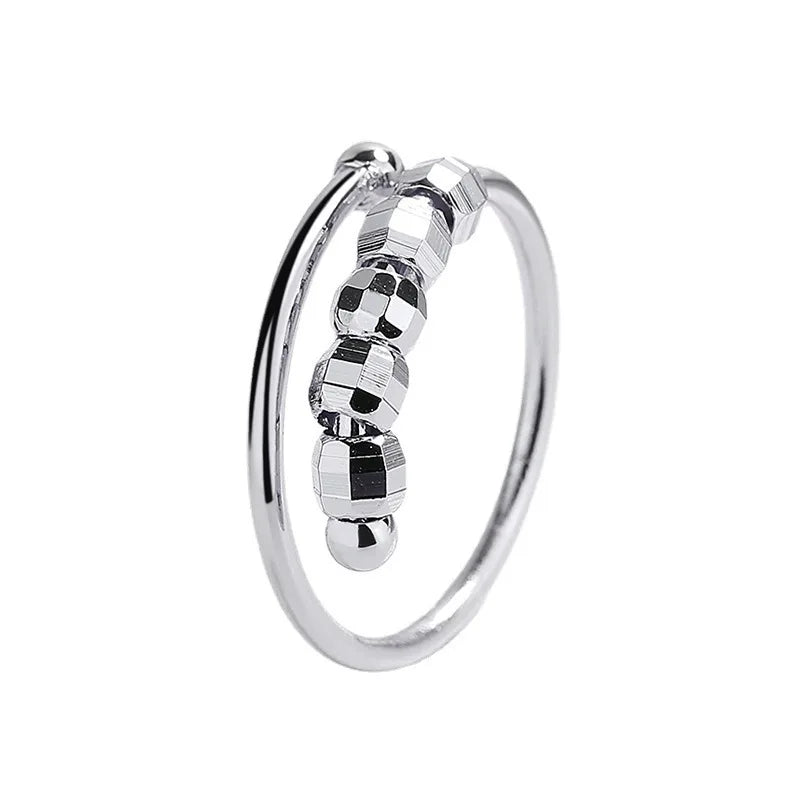 Anelli di ansia punk per donna uomo spirale Fidget perline anello gioielli di tendenza piacevole ruota liberamente anello in acciaio inossidabile antistress regalo