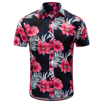 Camicia da uomo con risvolto estivo a maniche corte motivo hawaiano personalizzato stampa 3D lavoro casual quotidiano vacanza design confortevole