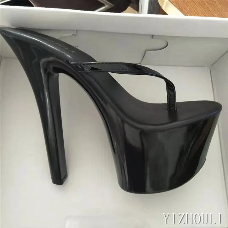I colori alla moda possono essere personalizzati Infradito da principessa da 15-20 cm, tacchi da discoteca sexy, estate, pantofole a spillo da 6-8 pollici