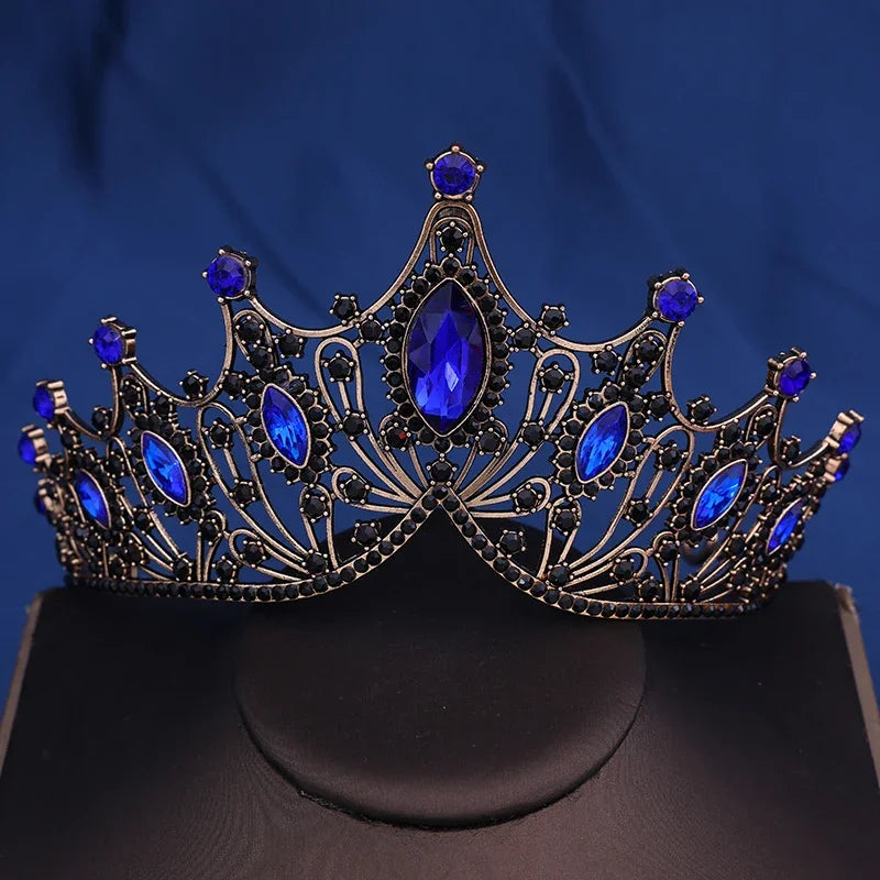 Corona da sposa Barocca Vintage Principessa Regina Copricapo Tiara di cristallo per le donne Corona da sposa Accessori per capelli Gioielli