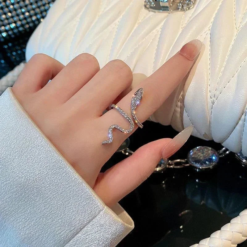 Anello serpente aperto gotico da donna Anelli animali regolabili Rettile Moda Punk Personalità Accessori per gioielli Tentacoli di gioielli