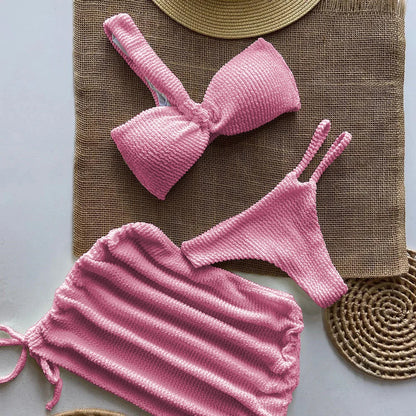 Sexy One-Shoulder-Bikini-Set für Damen mit Cut-Outs, hoher Taille, rückenfreier Badeanzug mit herausnehmbaren Polstern, Sommerstrandmode