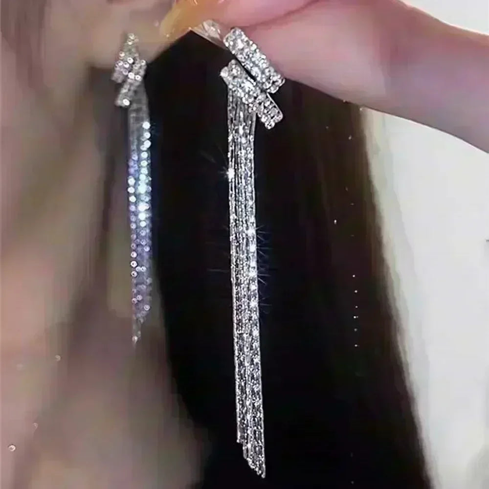 Nuova tendenza della moda Design unico Orecchini rettangolari eleganti e squisiti con zirconi per gioielli da donna Regali premium per feste di nozze