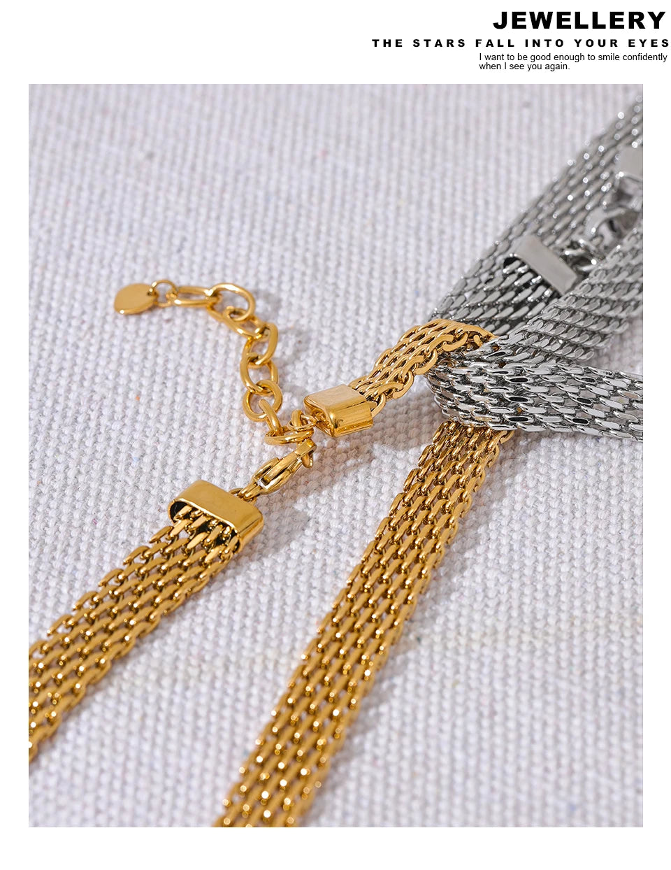Yhpup Collana a collo largo con catena cubana in metallo impermeabile in acciaio inossidabile Colore oro argento Regalo di gioielli con texture alla moda