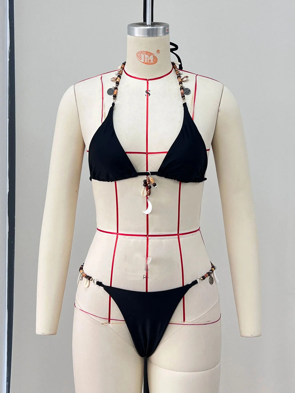 Costume da bagno sexy Bikini Donna Costumi da bagno con stampa leopardata Anello dorato Costume da bagno a due pezzi con gamba alta Costumi da bagno con spalline Biquini