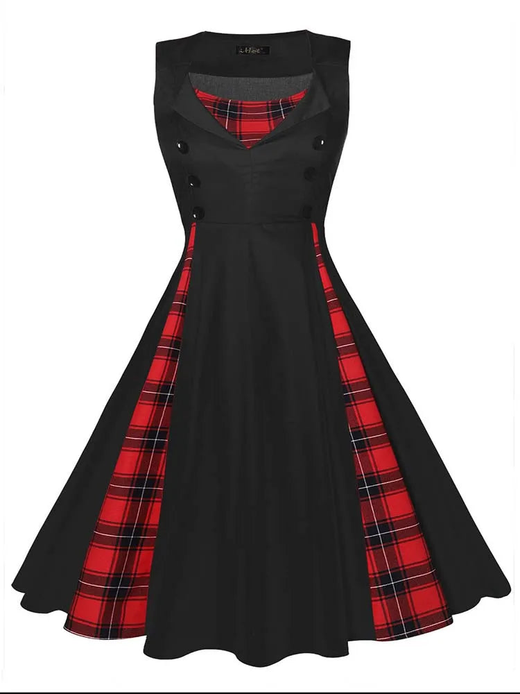 Abito da donna S-5XL, stile retrò vintage anni '50 e '60, Rockabilly, a pois, modello swing, Pin Up, per feste estive, elegante, tunica, Vestidos, casual.