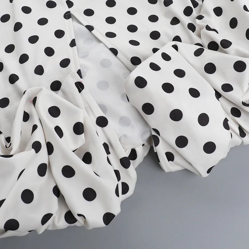 Abito con bretelle a pois Abito estivo da donna nuovo stile senza vita senza maniche Avvolgente sul petto Abito avvolgente a pieghe slim fit Ropa Mujer
