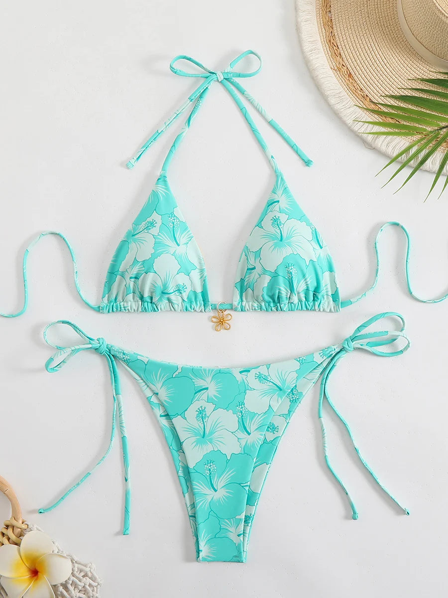 Sexy Micro Bikini Damen Badeanzug 2026 Trend Damen Bademode Zweiteiliger Tanga Bikini Sets Strandkleidung Schwimmen für Badeanzug