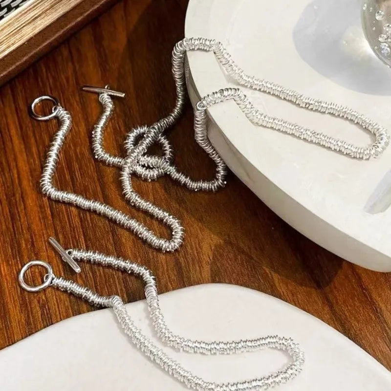 2024 Neuer Trend Sommer OT-Schnalle dicke Kette Schmucksets für Frauen Statement Halskette Armband sexy Urlaubs-Party Schmuckgeschenke